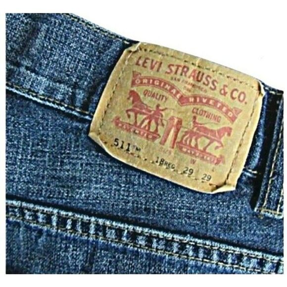 Levi's Jeans 511 Straight Leg Classic 5-Pocket Slim Dark Wash Boy's Size 18 Reg - Picture 5 of 7